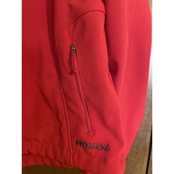 Double Diamond Womens Red Windproof Fleece Lined Hooded Ski Jacket Medium - Picture 7 of 8